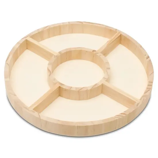 DIY Round Wooden Divided Serving Tray, Multiple Sizes, 5 Sections for Party | Woodpeckers {3}