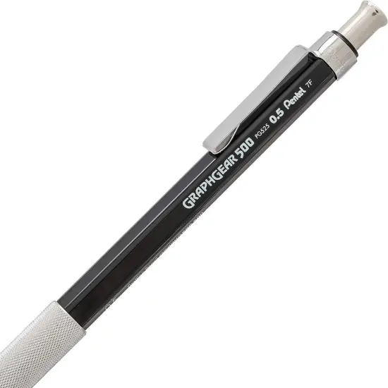 Graph Gear 500 Automatic Drafting Pencil with Lead and Mini Eraser, 0.5 Mm (Pg525Lebp),Black,1 Pack W/ Lead & Eraser {3}