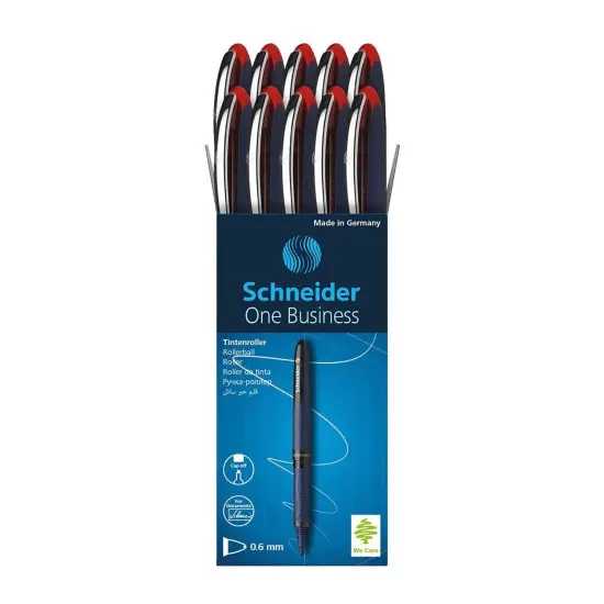 One Business Rollerball Pens, 0.6mm, Red, Pack of 10 {3}