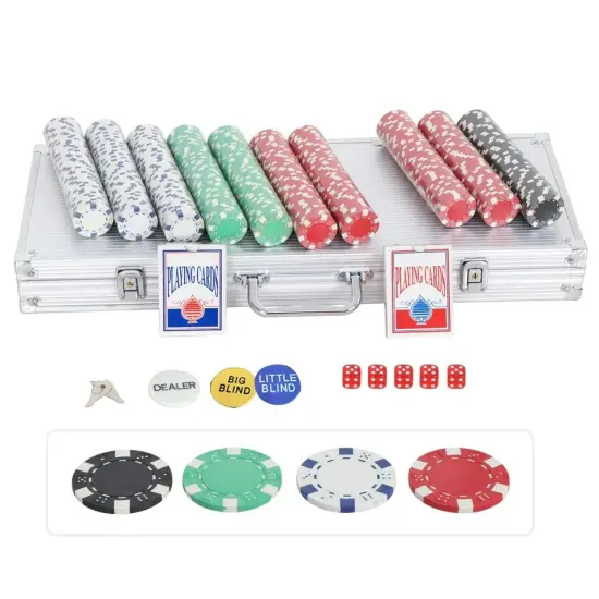 500PCS Chips Poker Dice Chip Texas Blackjack Cards Game Aluminum Case 11.5 Gram {3}