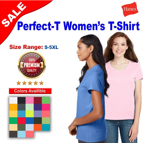Hanes&reg; Perfect-T Women&rsquo;s Crewneck Short Sleeve T-Shirt Heather blue {2}
