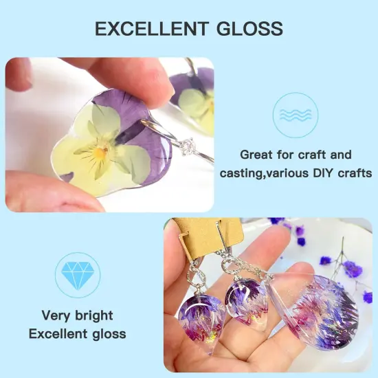 200g UV Resin, New Formula Crystal Clear UV Resin Solar Cure Sunlight Activated Hard UV Resin Kit for Jewelry Making, Casting and Coating DIY Crafts {5}