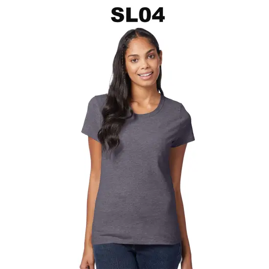 Hanes&reg; Perfect-T Women&rsquo;s Crewneck Short Sleeve T-Shirt Heather blue {3}