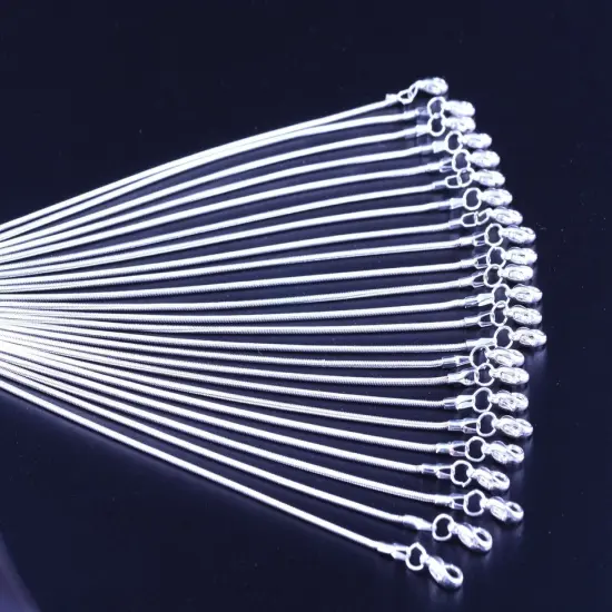 24 Pieces Snake Chain Necklace White Brightening 925 Silver Plated 1.2mm DIY Shining Link with Lobster Clasps for Jewelry Making (20 inch, Shining White Brightening) {4}