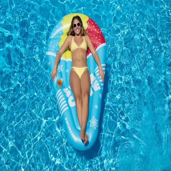 Swim Central Inflatable Swim Snow Cone Pool Mattress - 11" Blue {5}