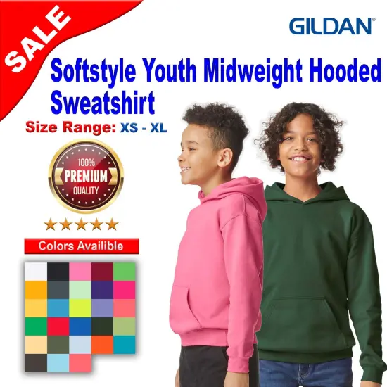 Gildan&reg; Softstyle Youth Midweight Hooded Sweatshirt Daisy {2}