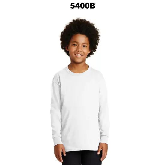 Gildan® Youth Heavy Cotton Long Sleeve Crew-Neck T-Shirt Royal {3}