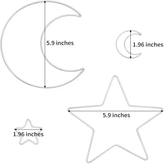 20 Pcs Moon Star Dream Catcher Metal Hoop Rings Circle Macrame for DIY Craft Dream Catcher Making Home Wall Hanging Projects Wreath Decoration {3}