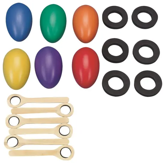 Spectrum&trade;&nbsp;Jumbo Ostrich Egg and Spoons (Set of 6) {3}