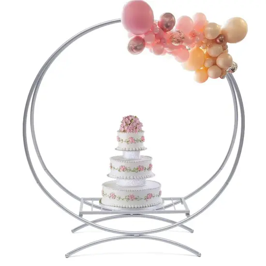 80cm Double Hoop Cake Stand Flower Stand Floral Holder Wedding Decor Arch Decor {1}