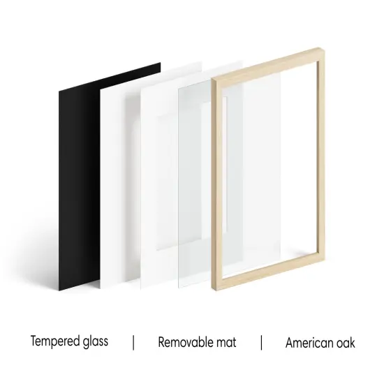 Haus and Hues Oak Wood Picture Frames Matted with Real Glass Natural {2}