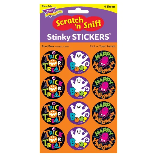 Trick or Treat!/Root Beer Stinky Stickers&reg;, 48 Per Pack, 6 Packs {4}