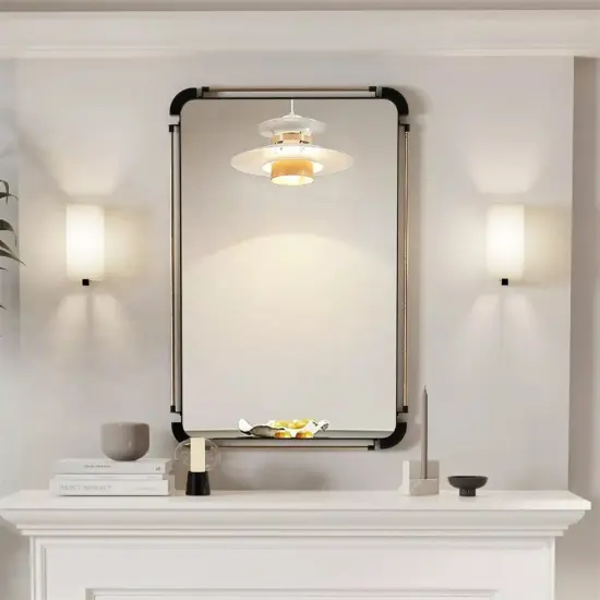 Wisfor Wall Bathroom Mirror Antique Frame for Living Room HD Antioxidant Glass {4}