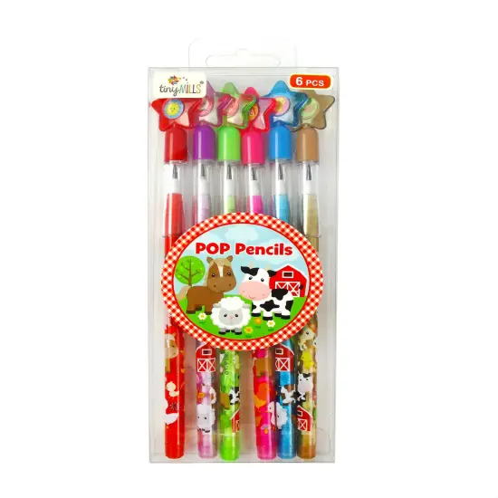 Farm Animals Barnyard Multi-Point Pencils - 6 Pcs Pack {1}