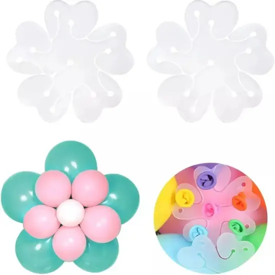 50-Pack Flower Shape Balloon Clips for Weddings & Parties, Portable Holder Decor {1}