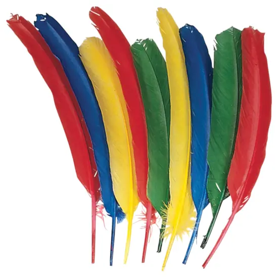 School Smart Long Craft Feather Quills, 10 to 12 Inches, Assorted Colors, Pack of 100 {3}