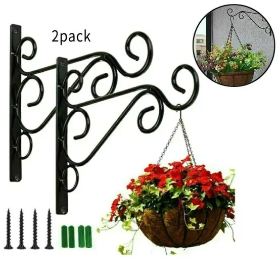 2Pcs Hanging Plant Bracket Wall Plant Hook Heavy Duty Hangers Flower Pot Lantern {4}