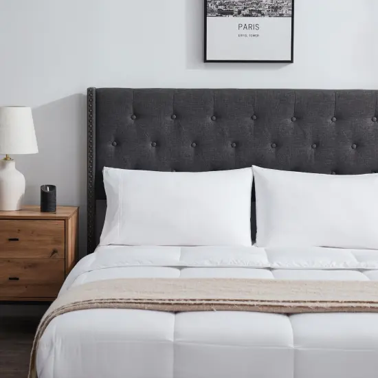 Nestl Wingback Diamond Upholstered Platform Bed {8}