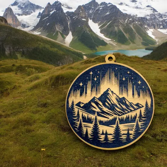 Ornament - Black - Northern Lights aurora borealis {3}