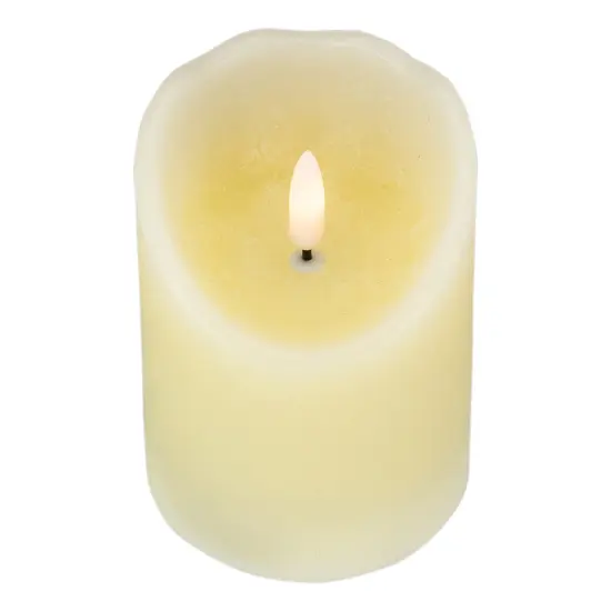 Northlight 4" Off White Flameless Battery Operated Flickering Wax LED Candle Ivory {4}