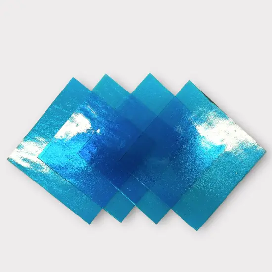 Deep Blue Sky, Transparent COE 96 Fusible Glass Sheets / Mosaic Squares - 4 Pack {1}