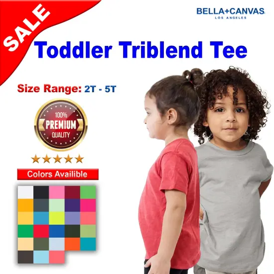 BELLA + CANVAS&reg; Toddler Triblend Crewneck Short sleeve Tee Solid Black Triblend {2}
