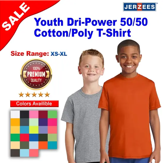 JERZEES&reg; Youth Dri-Power Short Sleeve Crewneck T-Shirt {2}