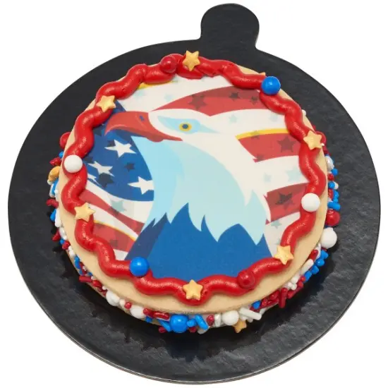 Patriotic Eagle Edible Cake Topper Image 7.5 round {2}