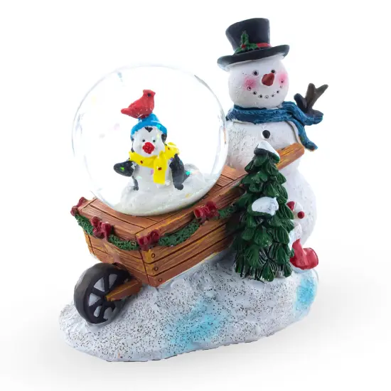 Snowman, Penguin and Cardinal Mini Water Snow Globe {1}