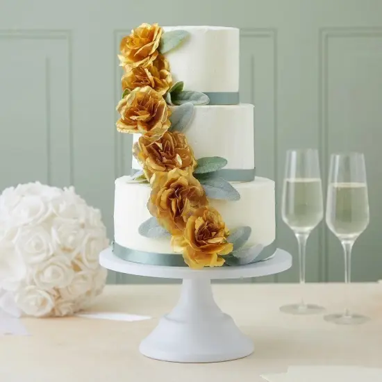 50 Pack Stemless Artificial Silk Roses Gold {4}