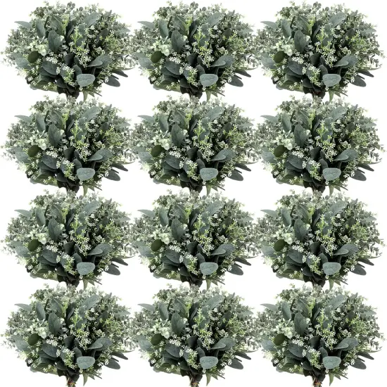 60 Pcs Mixed Eucalyptus Stems with White Seeds &ndash; Perfect for Bouquets, Wreaths, and Decorations {1}
