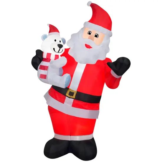 6' Gemmy Airblown Inflatable Animated Swaying Santa Claus w/ Polar Bear Yard Decoration 112753 {1}