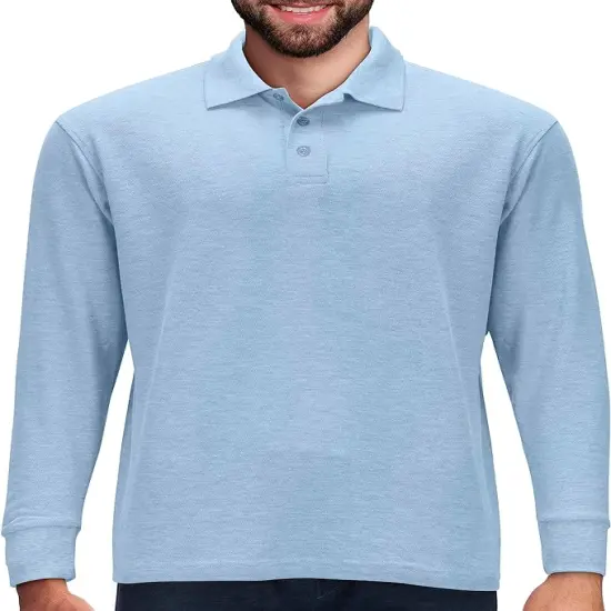 TravisMathew&reg; Oceanside Heather Long Sleeve Polo Quiet Shade Grey {5}