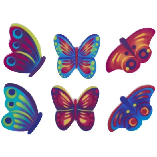 Color Pop Butterflies Sweet D&eacute;cor&reg; Edible Decorations 12ct {1}