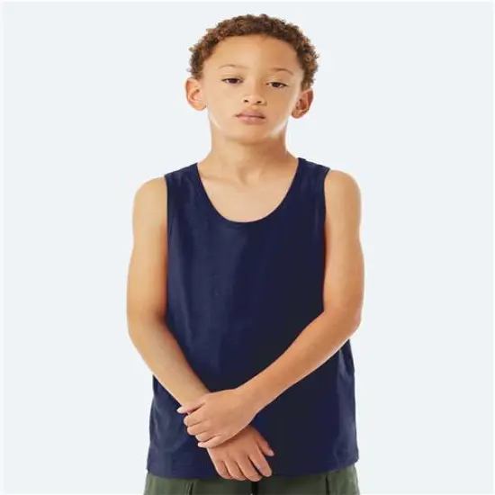 BELLA + CANVAS&reg; Youth Jersey Sleeveless Tank Top - 3480Y Navy {1}