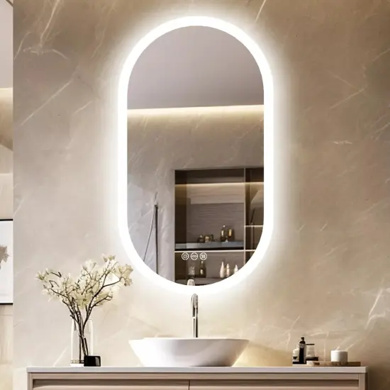 Wisfor Backlit Bathroom Mirror LED Light 3 Colors Anti-Fog Wall Vanity Mirror {2}
