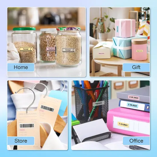 Label Maker Machine with Tape, Portable Thermal Printer, Portable Bluetooth Label Printer for Organizing Storage Office Home, Sticker Maker Mini Label Maker with Multiple Templates, White {3}