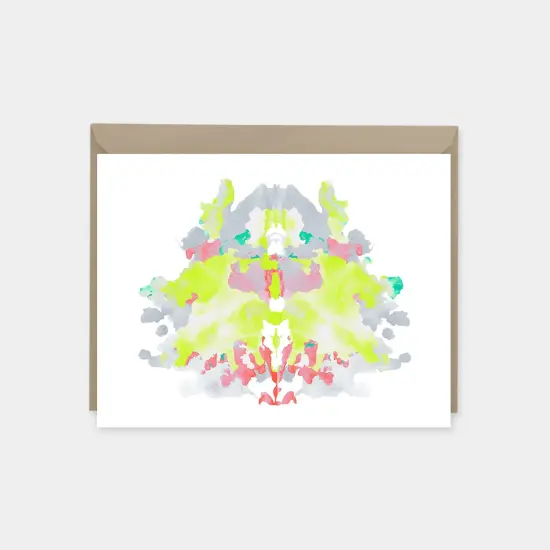 Rorschach Test Card, India Ink Art Card {1}