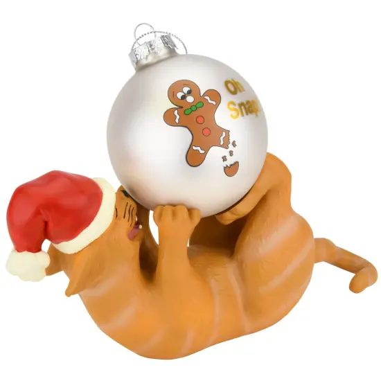 Tree Buddees Black or Orange Cat Yarn Holder / Christmas Ornament Display Holder 10" x 4.5" Orange cat {2}