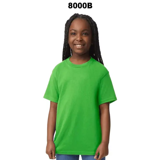 Gildan&reg; DryBlend Youth Crewneck Short Sleeve T-Shirt Heather sport royal {4}