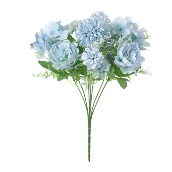 Silk Peony Artificial Fake Flowers Bunch Bouquet Home Wedding Party Decor Hot Blue {4}