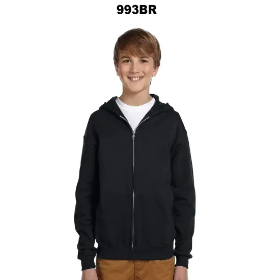 JERZEES&reg; NuBlend Youth Full-Zip Hooded Sweatshirt Oxford {3}