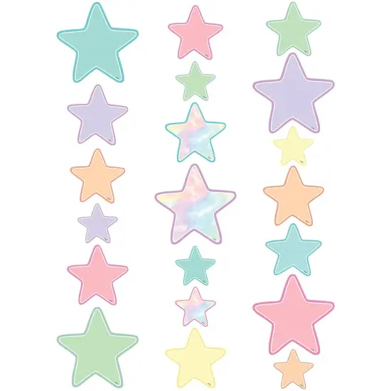Pastel Pop Star Accents - Assorted Sizes, 60 Per Pack, 3 Packs {1}