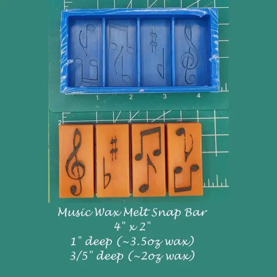 Music Wax Melt Snap Bar Silicone Mold {1}