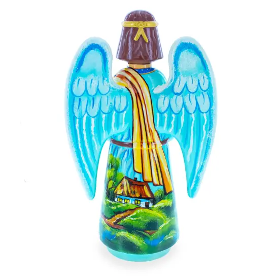 Guardian Angel & Children Ukrainian Hand Carved Solid Wood Figurine 10 Inches {4}