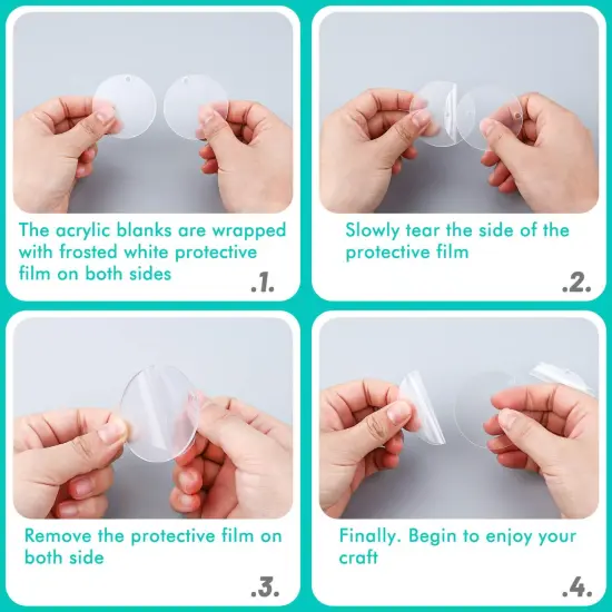 120 Pieces Blank Keychains for Vinyl Kit Including 30pcs Acrylic Discs, 30pcs keychain Tassels, 30pcs Gold Key chain Rings and 30pcs Jump Rings for DIY Keychain, Vinyl Craft {5}