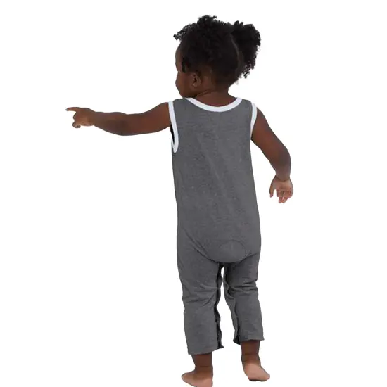 Rabbit Skins&reg; Infant Harborside M&eacute;lange Tank Romper - 4492 Smoke melange {5}