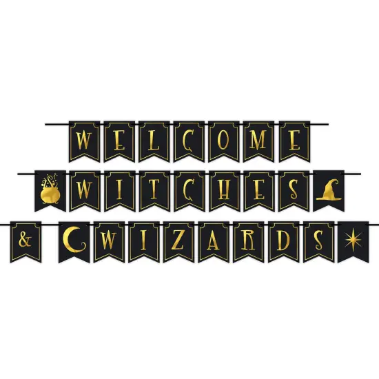 Beistle - Foil Welcome Witches & Wizards Streamer - 6" x 12' - 12 Pack {1}