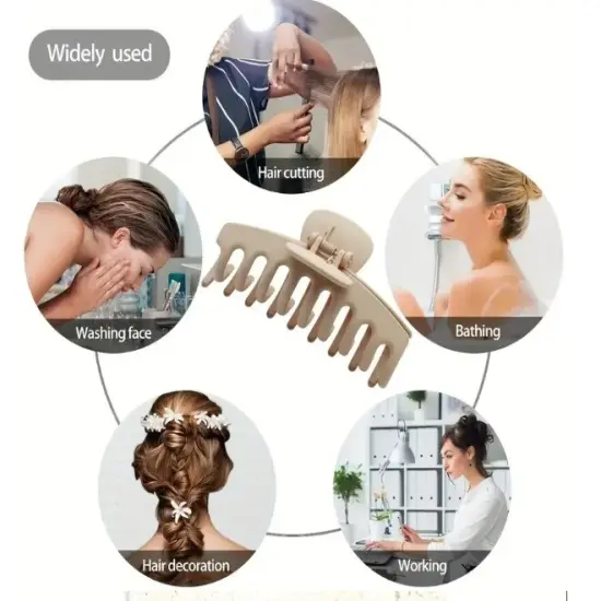 khaki set 6Pcs Women Fashion Claw Clips Set {3}