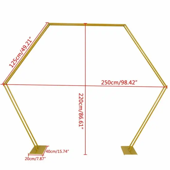 Heavy Duty Metal Hexagon Arch Wedding Backdrop Stand Flower Balloon Decor Frame {4}